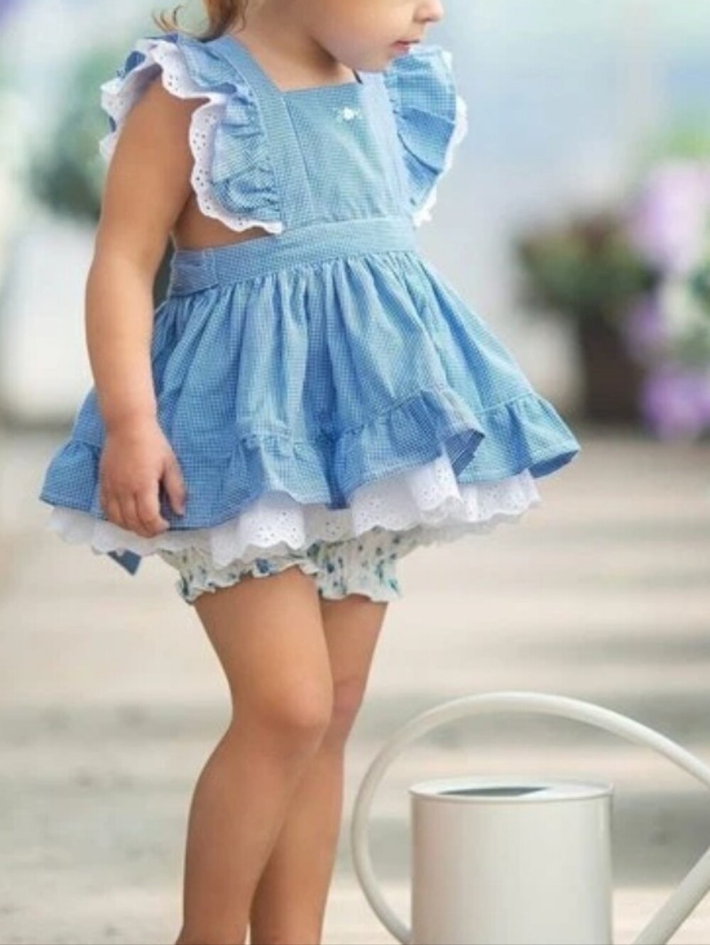 Well Dressed Wolf WDW Naomi Dress Micro Blue Gingham Size 24 Months